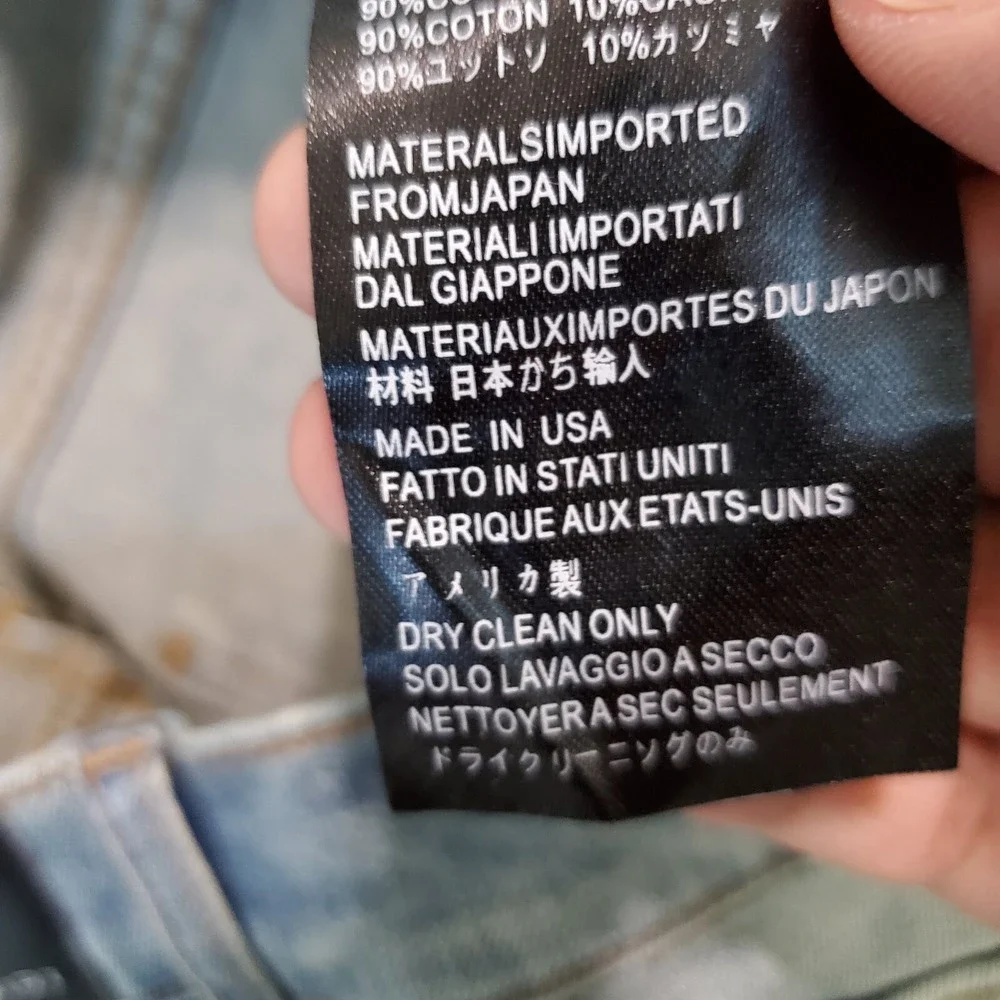 Amiri Men Jeans 34 Blue Denim‎ Slim Biker Moto Punk Streetwear Zipper Splice